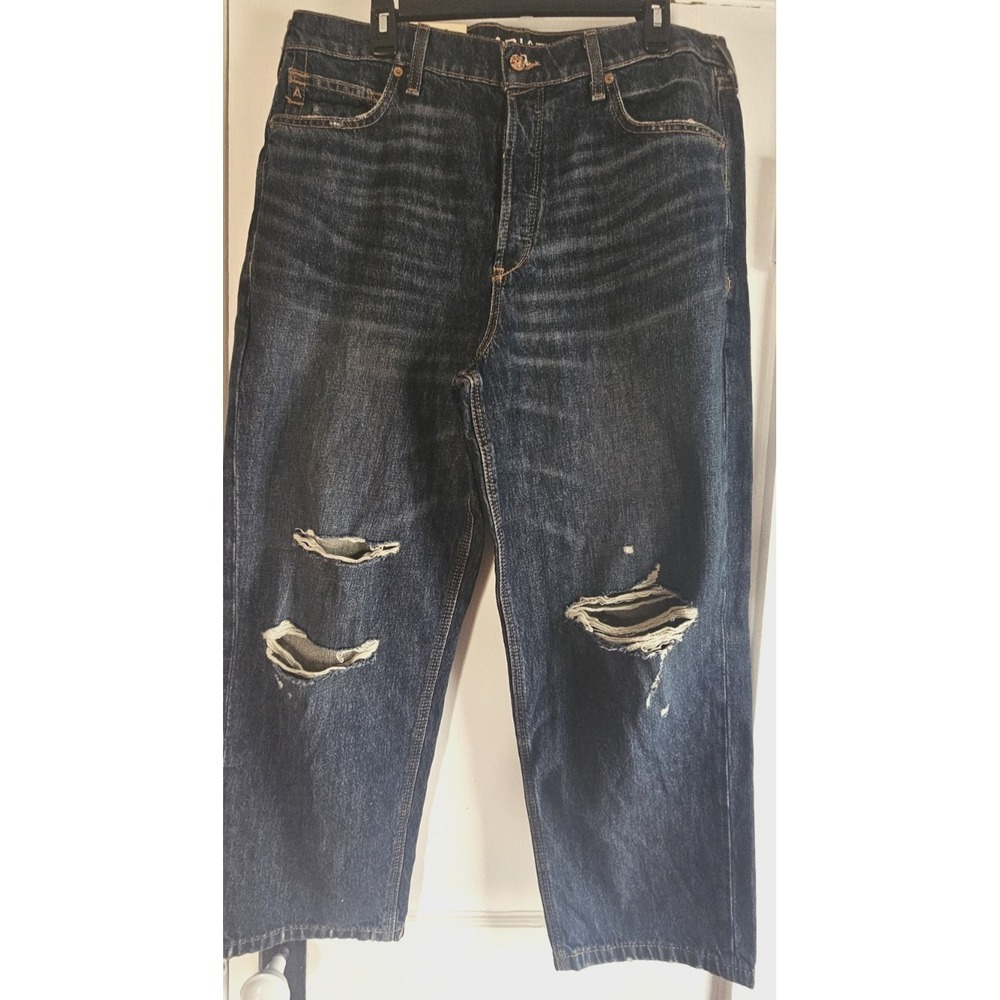 ARIAT DENIM BORA BORA ultra high rise Women33R‎ Tomboy straight distressed jeans